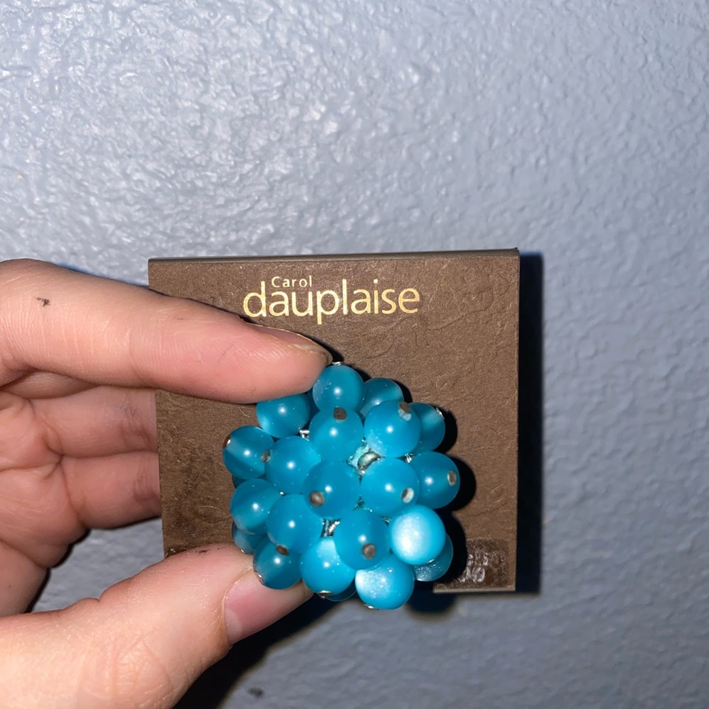 Carol Dauplaise Blue Beaded Ring